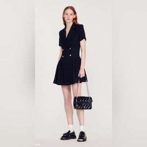 SANDRO tweed dress in Black size 40